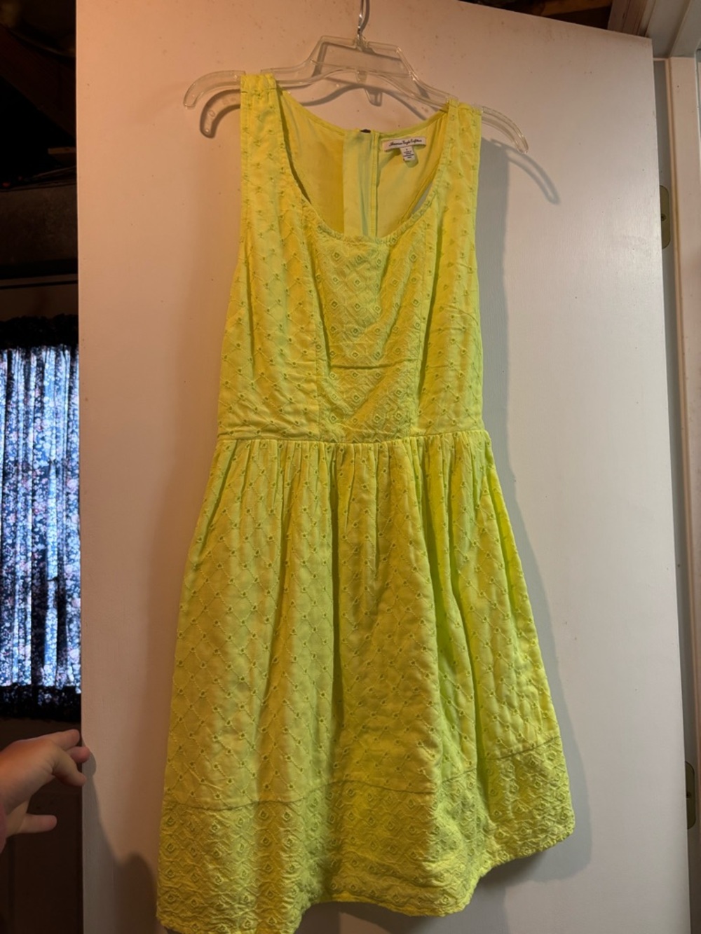 Yellow Eyelet Fit & Flare Dress